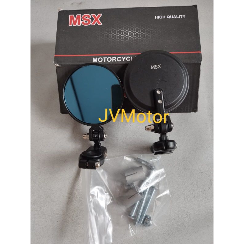 spion jepit bulat stang Supermoto CRF 150 -KLX 150 kaca biru