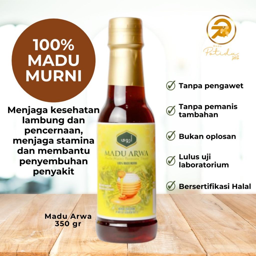 

Madu Arwa 100% Madu Murni Akasia Premium Pure Natural Honey Asli - 350 gr