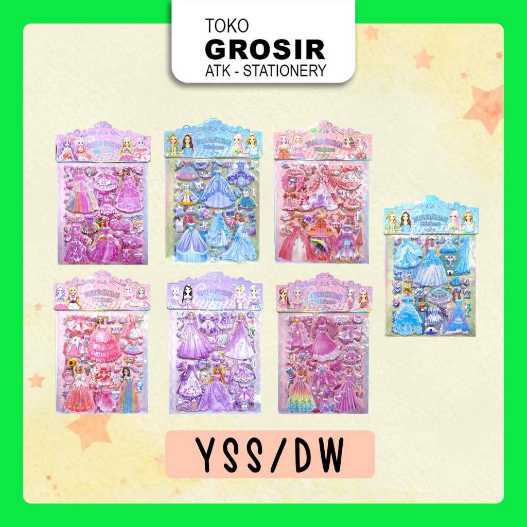 

Enbos Stiker Timbul Lucu Karakter Anak Perempuan - YSS/DW