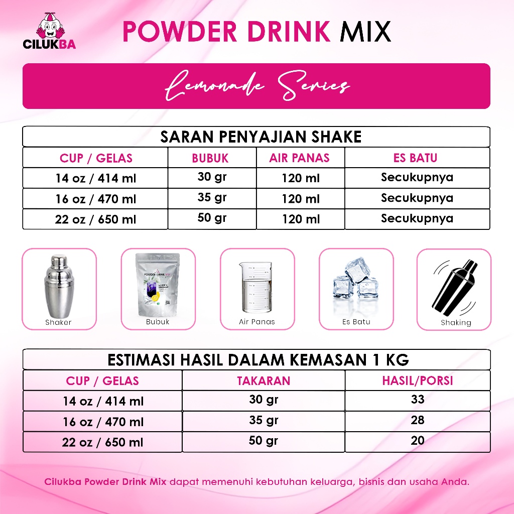 

RB [SERIES] Bubuk Minuman Instan Aneka Rasa Cilukba Powder Drink Mix 1kg Original