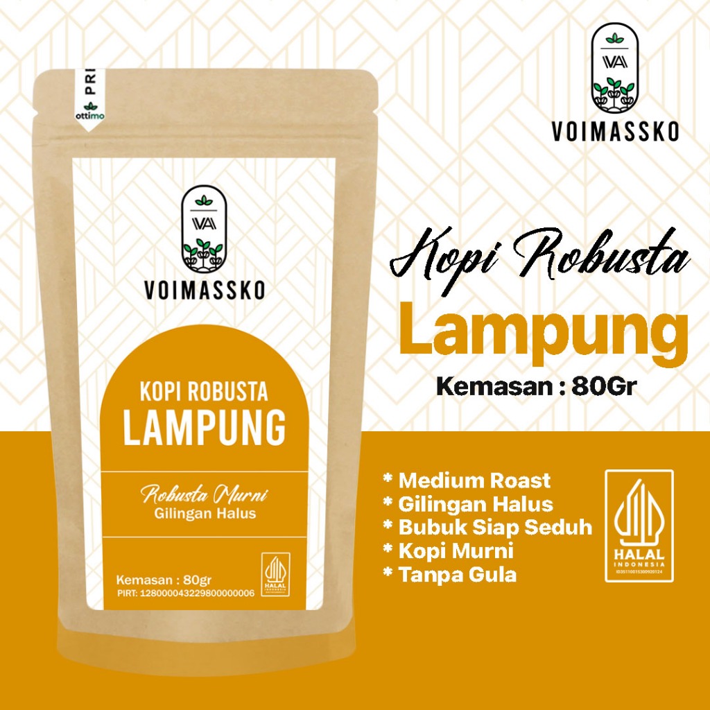 

Kopi Kemasan 80gr / Kopi / Kopi Bubuk / Kopi Hitam / Robusta / Kopi Bubuk Lampung / Biji Kopi Robusta / Kopi Lampung Asli / Kopi Lampung / Kopi Robusta Lampung / Robusta Lampung