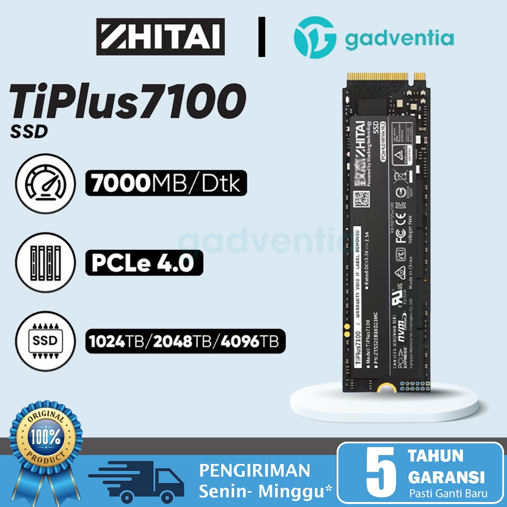 ZHITAI SSD TiPlus7100 1TB / 2TB / 4TB M.2 Notebook Desktop Memory SSD  PS5 Tiplus 7100 Black Myth Wu