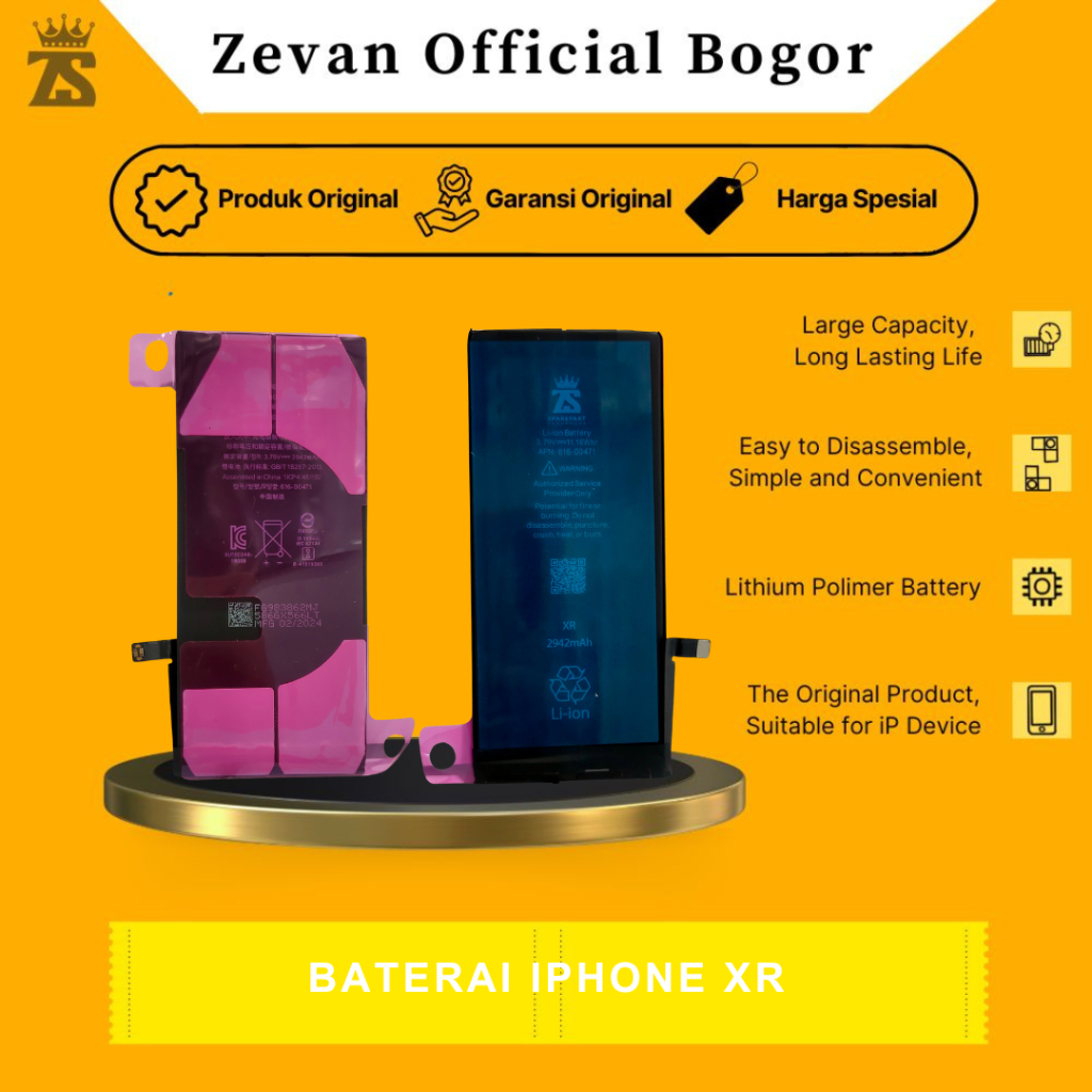 BATTERY BATRE BATERAI IPHONE XR - ORIGINAL QUALITY ZEVAN