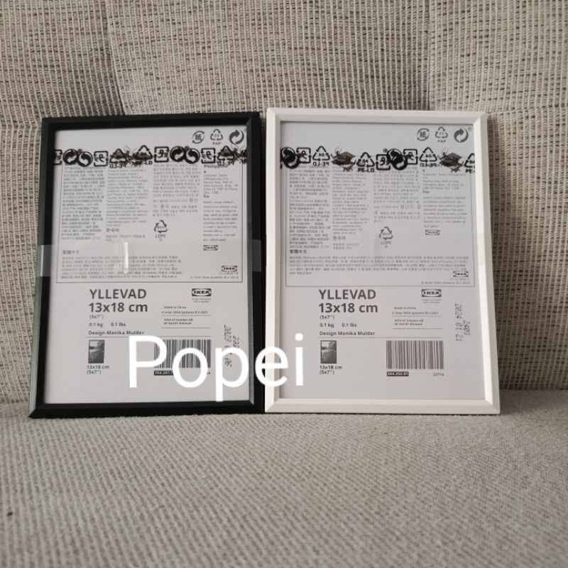 Bingkai foto ikea ukuran 13x18 cm Putih Hitam Frame Photo