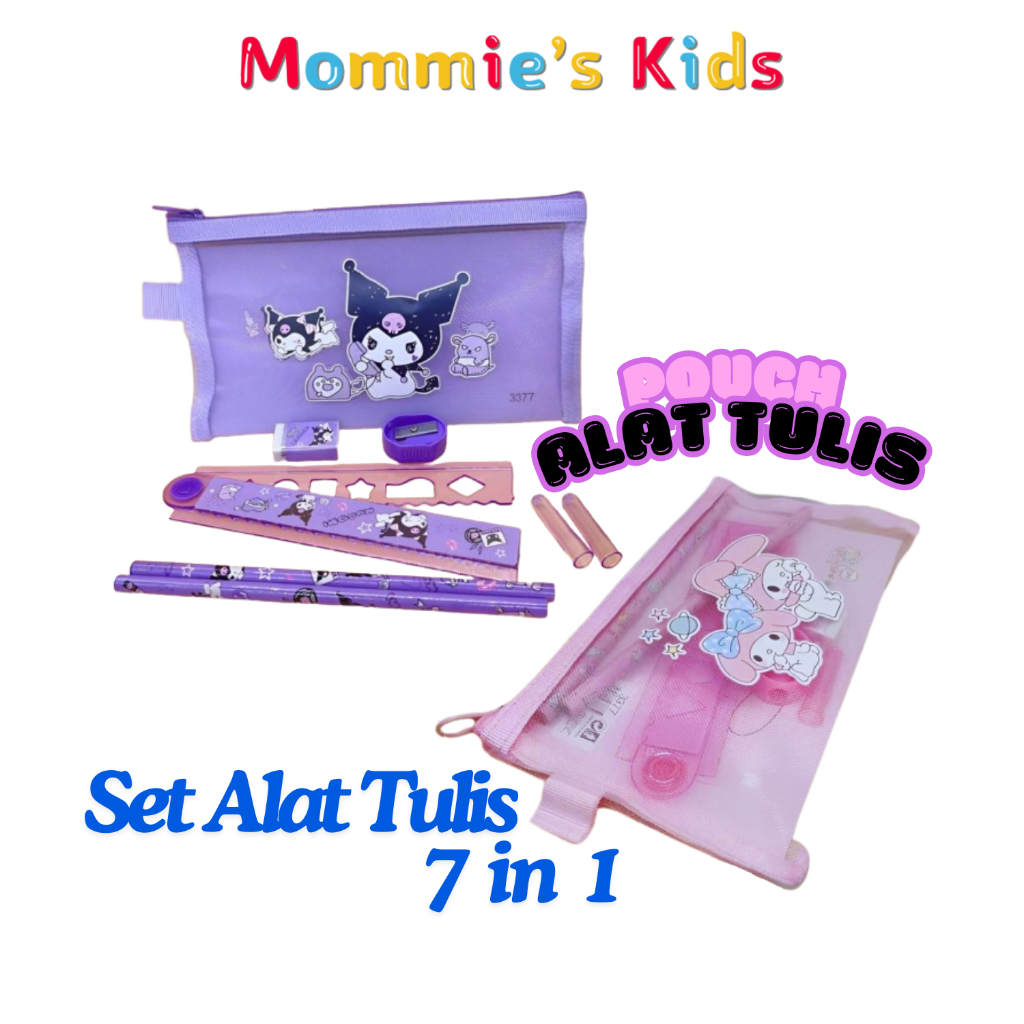 

Mommie's Kids Paket Alat Tulis Motif Sanrio / Tempat Pensil Karakter Lucu / Set Alat Tulis 7 in 1 / Pouch Set Alat Tulis Ziplock MK923