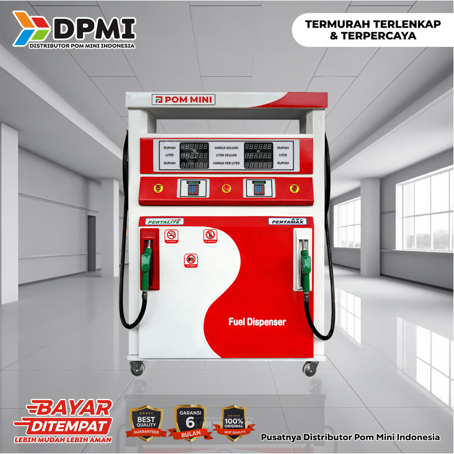 pom mini 2 nozzle 2 x 220 liter warna merah putih