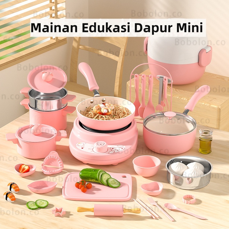 Dapur mini anak perempuan kompor listrik mainan anak-anak mainan pendidikan memasak 23pcs / 46pcs