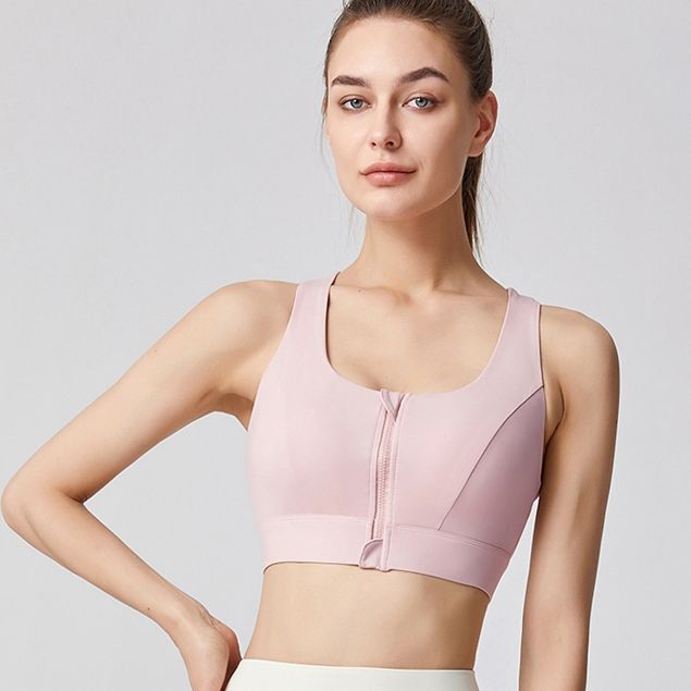 CANTIKLIB Zipper Sport Bra Premium Anti Shock Gym Yoga  Seamless BH