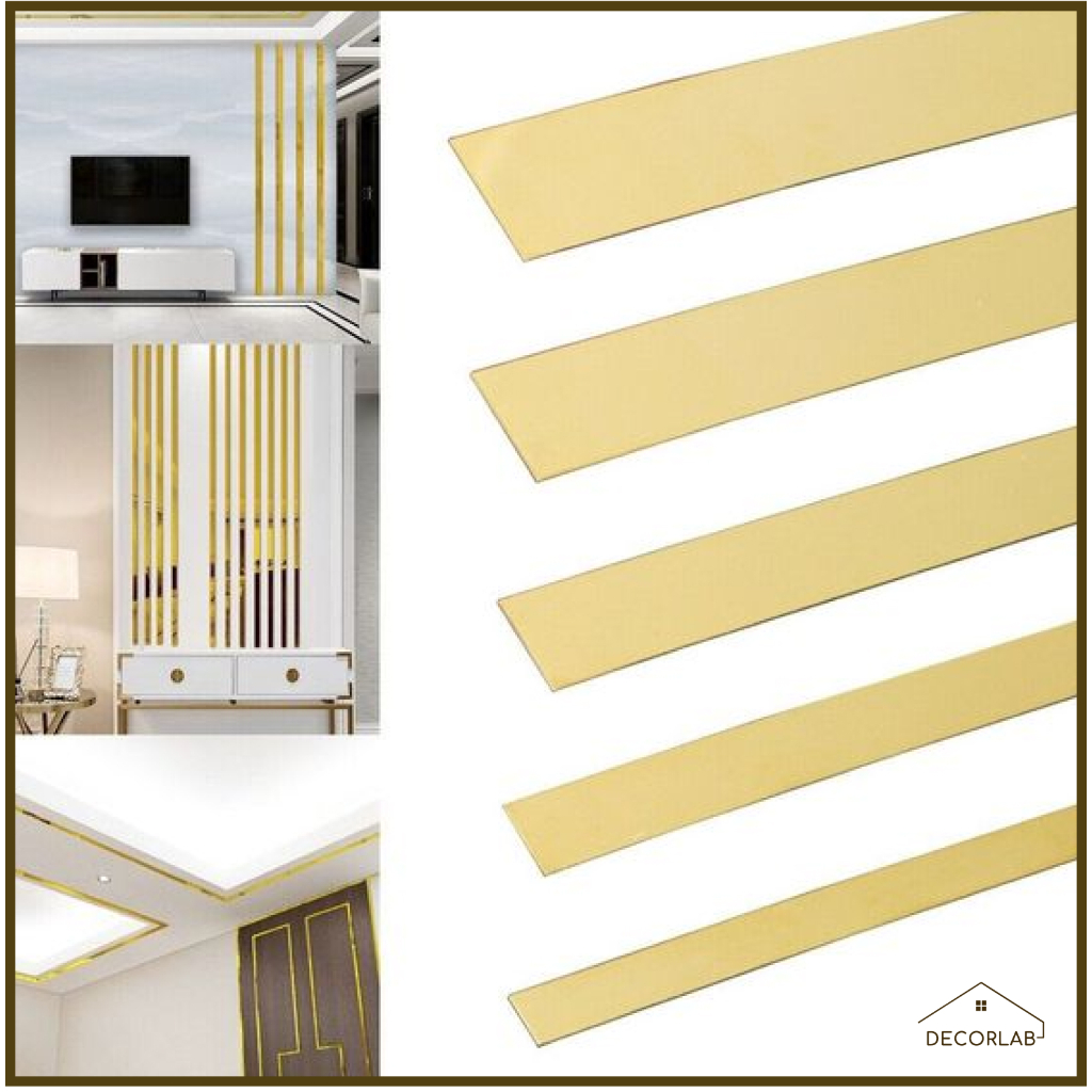 List Plat Strip Gold - Lis Mirror - Lis Stainless Steel - Decorative Lines Mirror