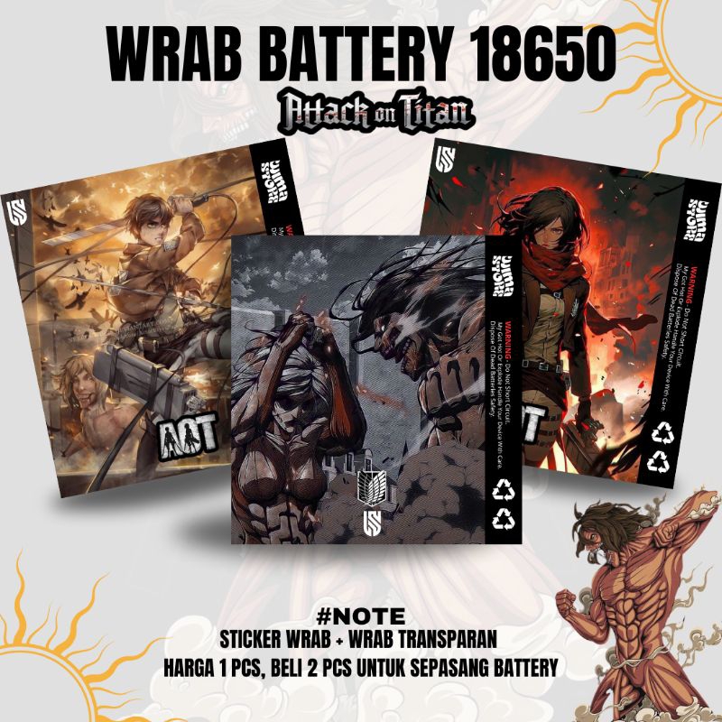 

Attack on Titan Series | Wrab Batrai 18650 - Pelindung batrai 18650