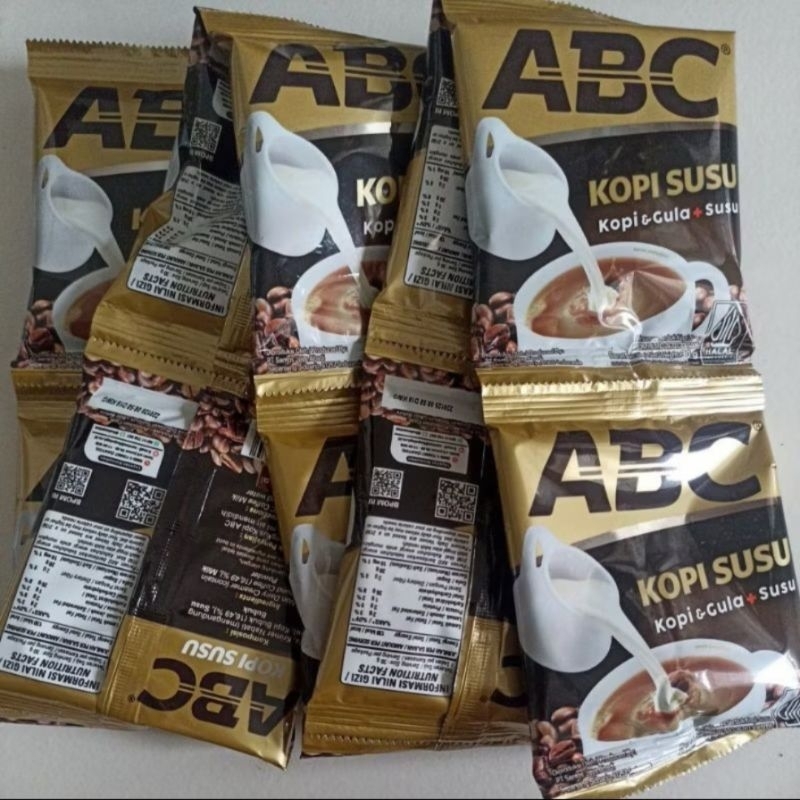 

Kopi ABC susu. kopi+gula+susu. 1 renceng isi 10