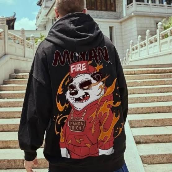 Uniqeve - Sweater Hoodie PANDA FIRE Pullover Jumper Bahan Full Katun 280gr S M L XL XXL XXXL