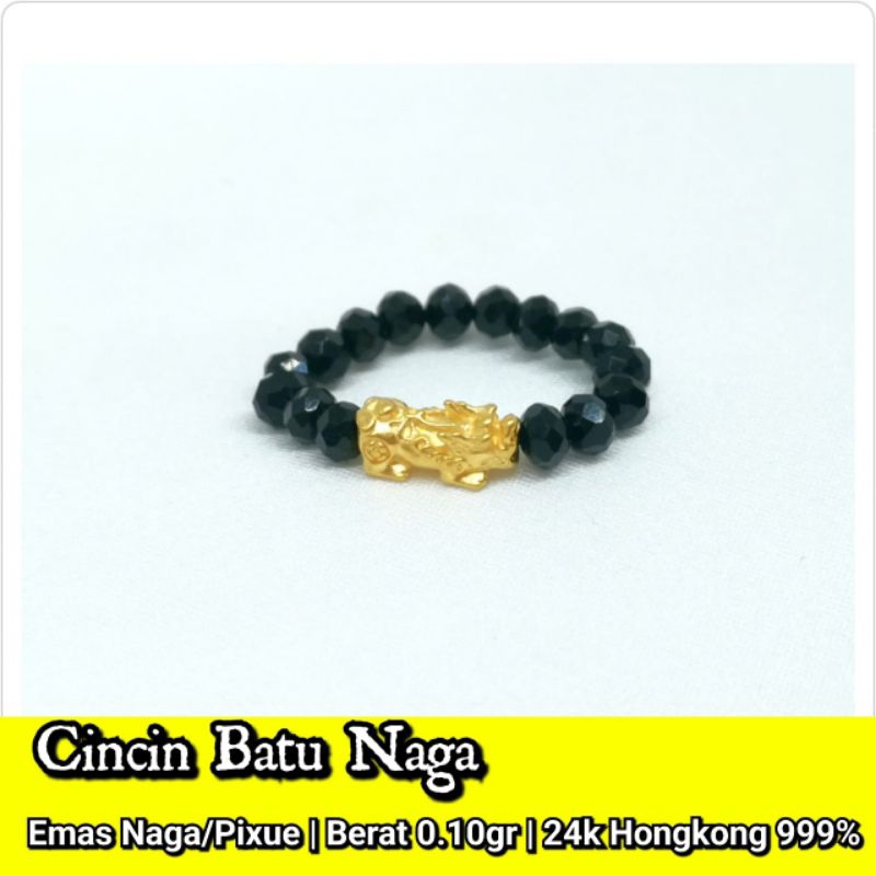 Cicin Emas Asli Naga/Pixue 24k Hongkong 999.9 Batu