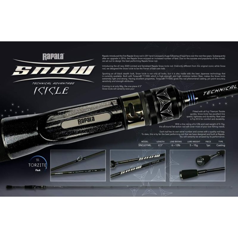 JORAN BC RAPALA SNOW ICICLE FUJI TITANIUM TORZITE