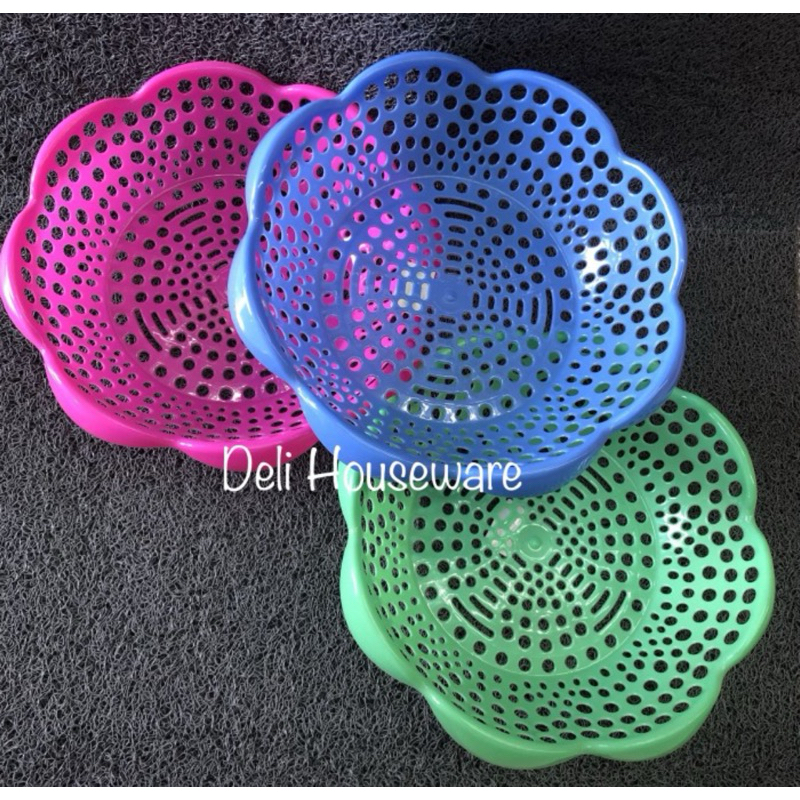 Kalo Jaring Bulat Plastik / Keranjang Buah Sayur Tirisan Serbaguna