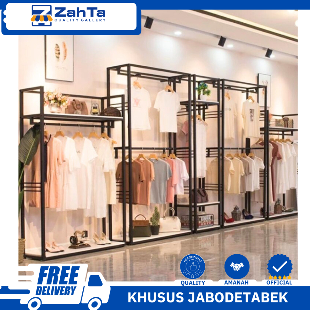 ZAHTA - PAKET RAK BAJU ISI 5 RAK MODEL MINIMALIS INDUSTRIAL