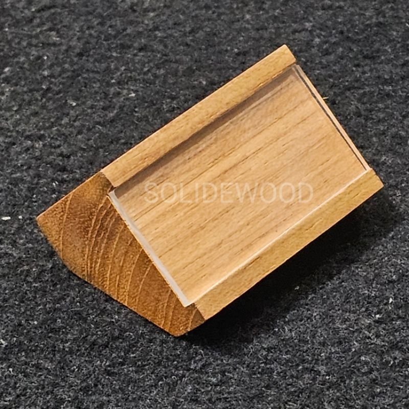 

card holder dudukan price tag / label harga bahan kayu Jati + cover akrilik / acrylic