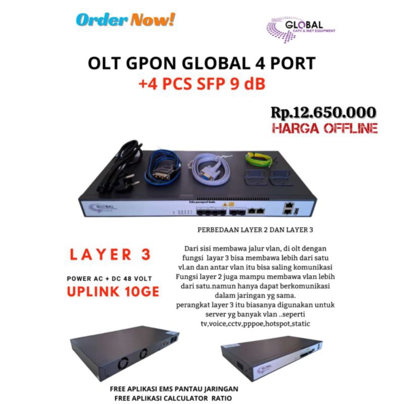 OLT GPON GLOBAL 4 PORT