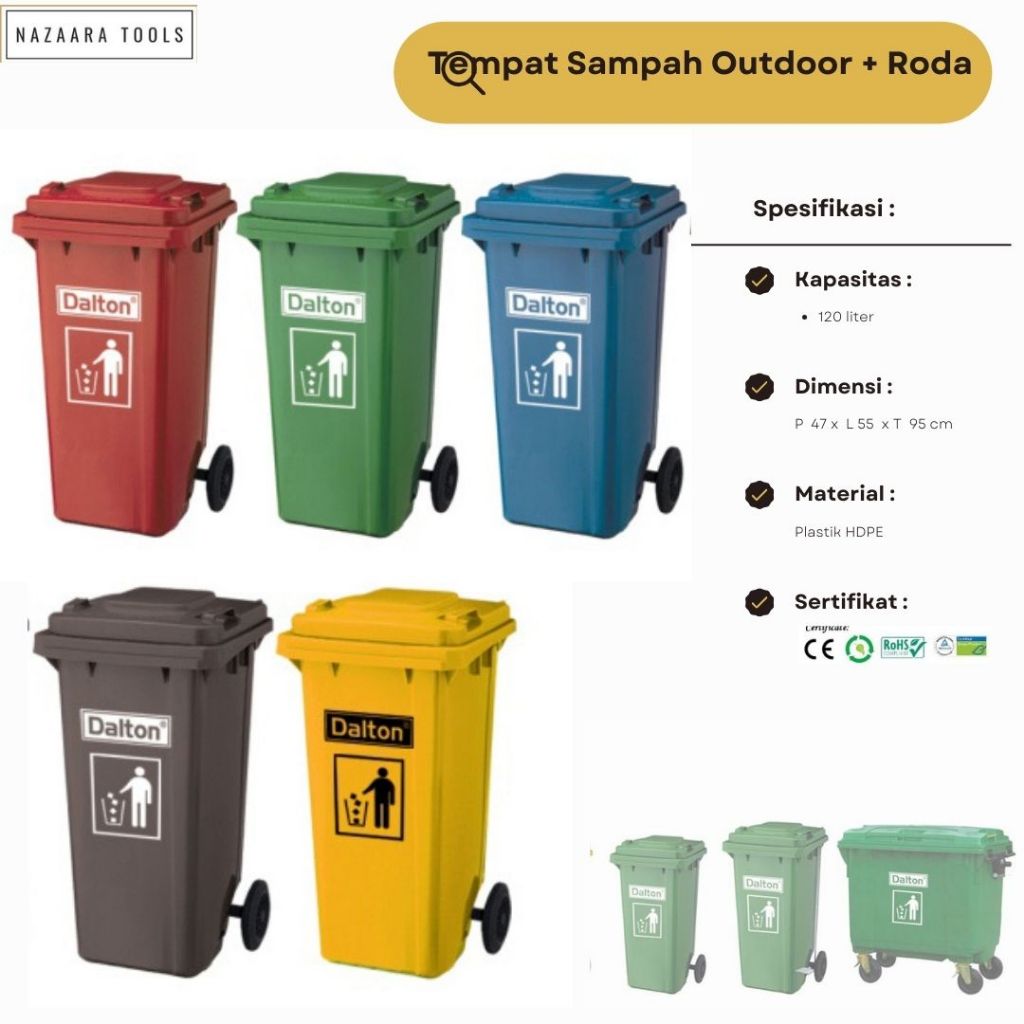 Tempat Sampah Besar 120 Liter Dalton
