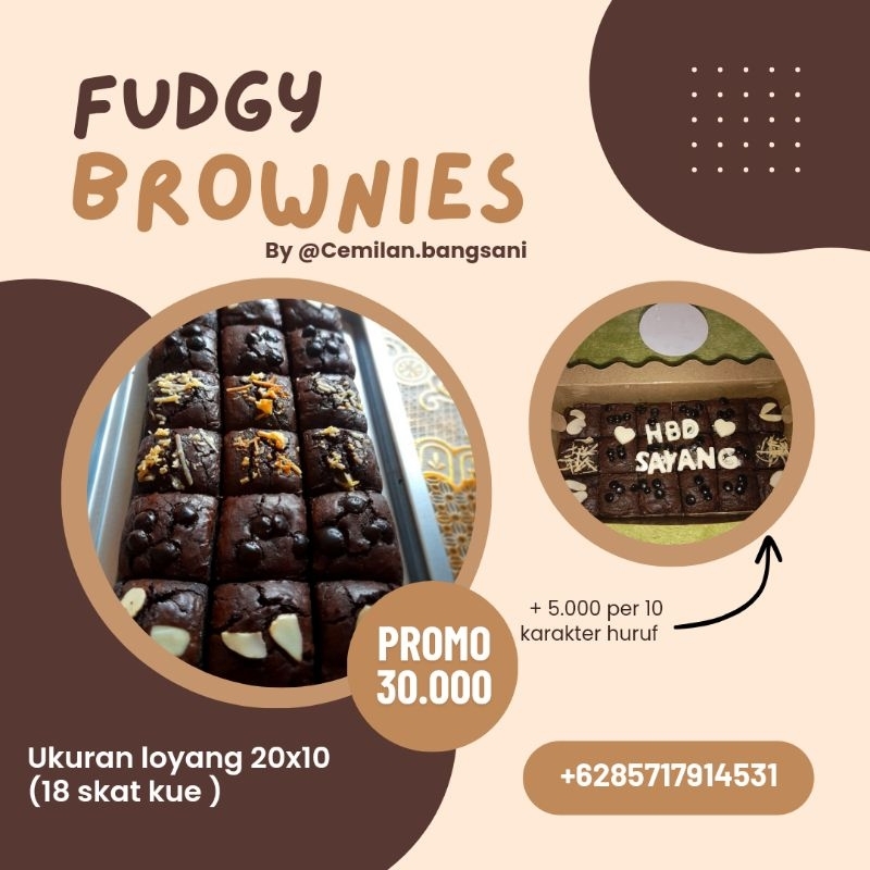 

Fudgy Brownies / Brownies coklat / Brownies Panggang