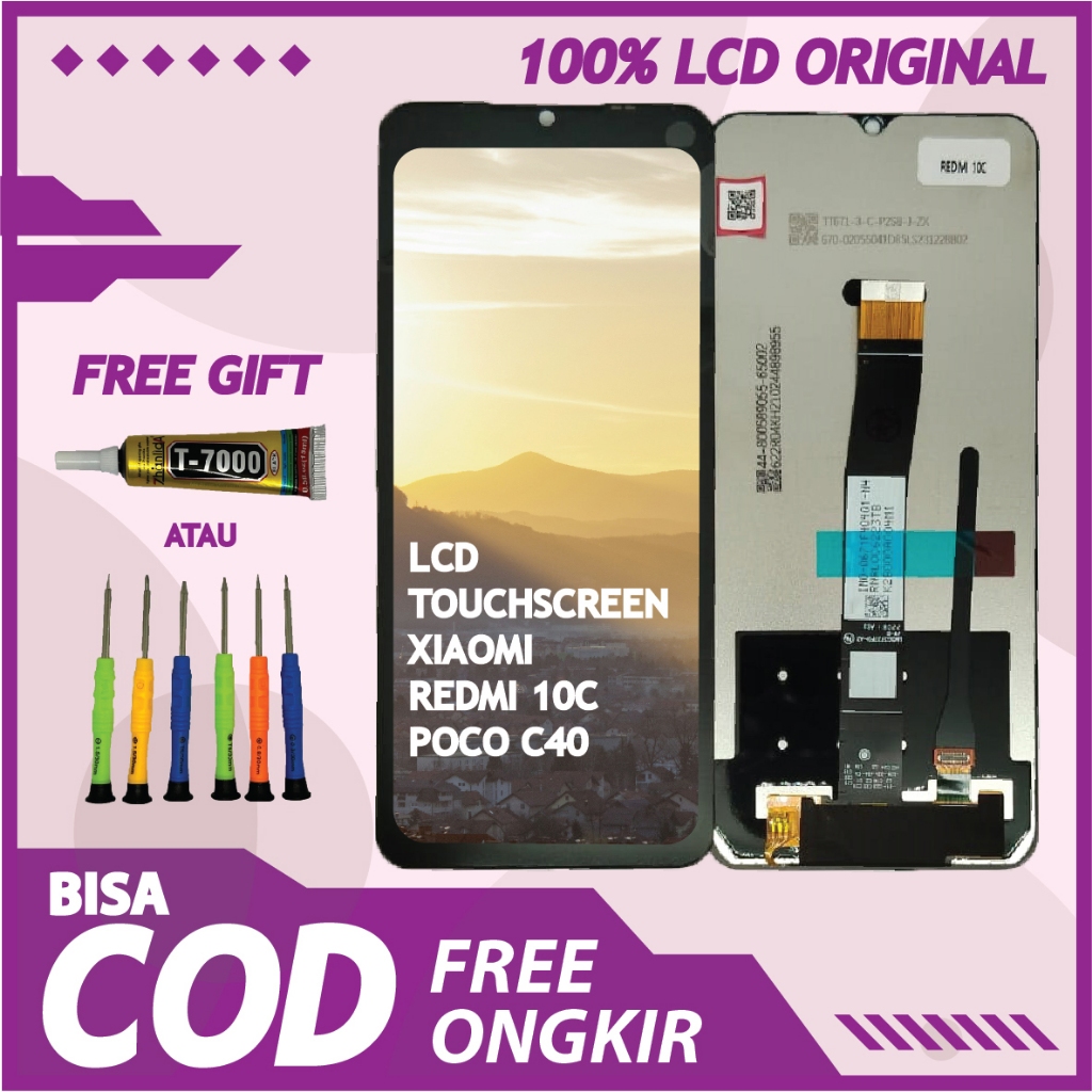 【ORIGINAL 100%】LCD TOUCHSCREEN XIAOMI REDMI 10C/ POCO C40 FULLSET TOUCHSCREEN / ORIGINAL100%