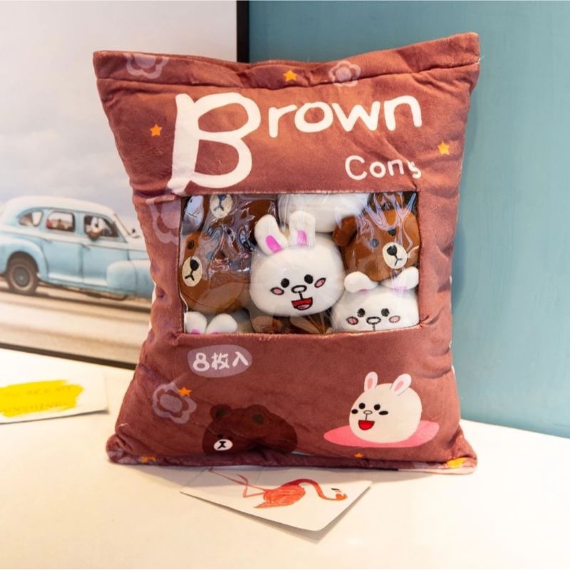 SALE Bantal Isi 8Pcs Boneka Brown Cony Line Lucu Impor 100%