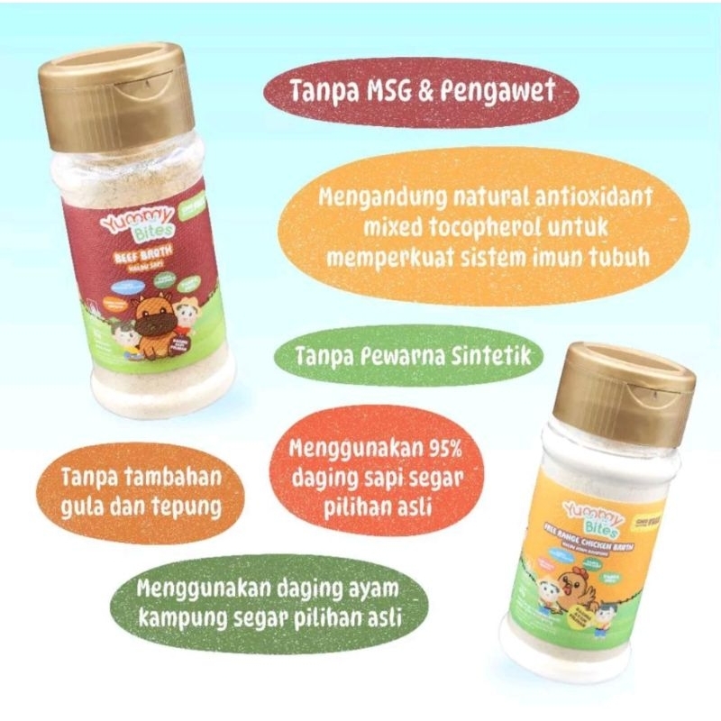 Yummy Bites Kaldu Bubuk Ayam Kaldu Sapi Bubuk Jamur / Kaldu ayam yummy / yummy kaldu sapi / yummy bu