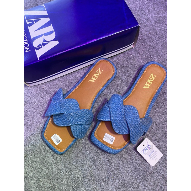 SANDAL SELOP TEPLEK WANITA ZARA FREE BOX