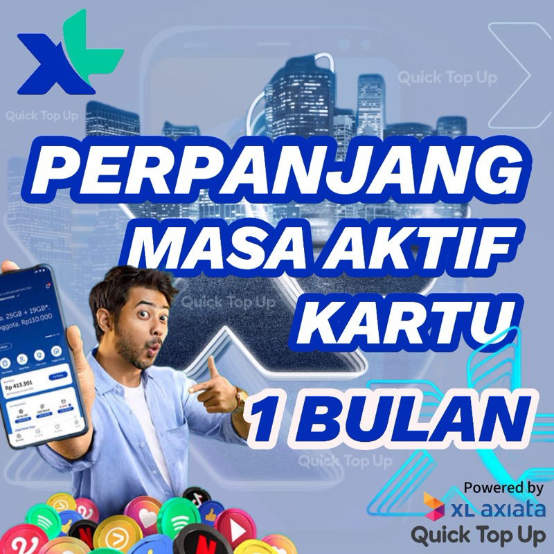 PERPANJANG MASA AKTIF XL 1 BULAN / TAMBAH MASA AKTIF XL / TEMBAK MASA AKTIF XL  (CEK DESKRIPSI)