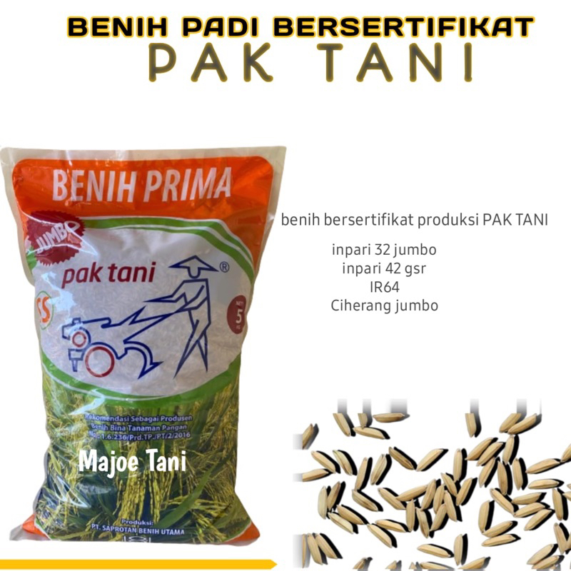 Benih padi PAK TANI inpari 32, 33, 42, pajajaran, IR64, Ciherang, sunggal, situbagendit