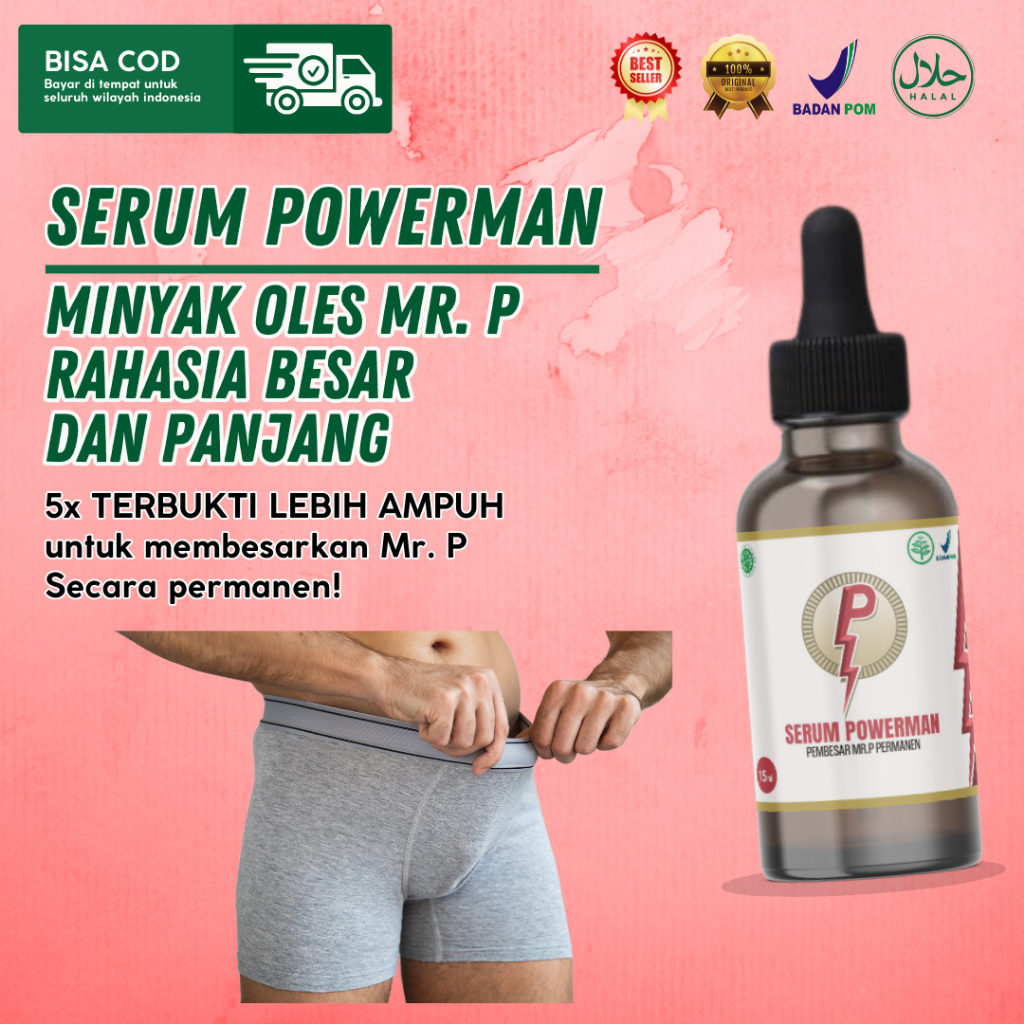 Super Powerman - Multivitamin obat tetes pembesar dan panjang Penis MR.P Ampuh Permanen BPOM HALAL