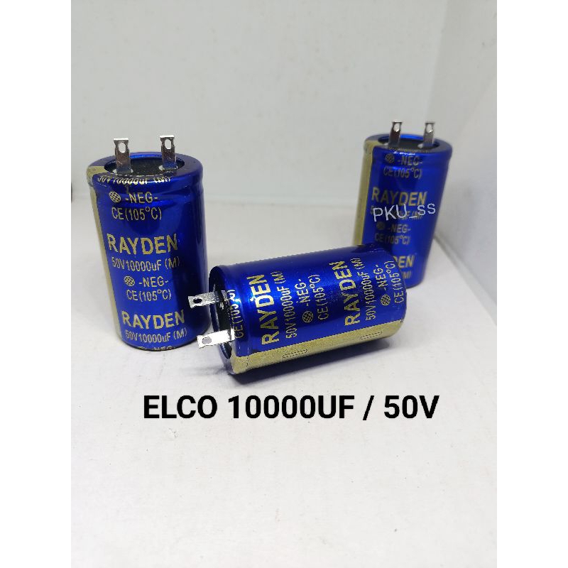 ELCO ELKO KAPASITOR 10000 UF  50V MERK RAYDEN /  MERK ORANDA /CAPASITOR 10000 UF 50V RAYDEN