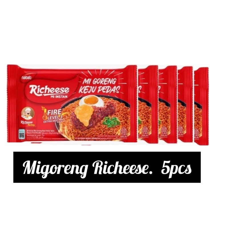 Richeese Mi Goreng keju 75 gram level 3 isi 5
