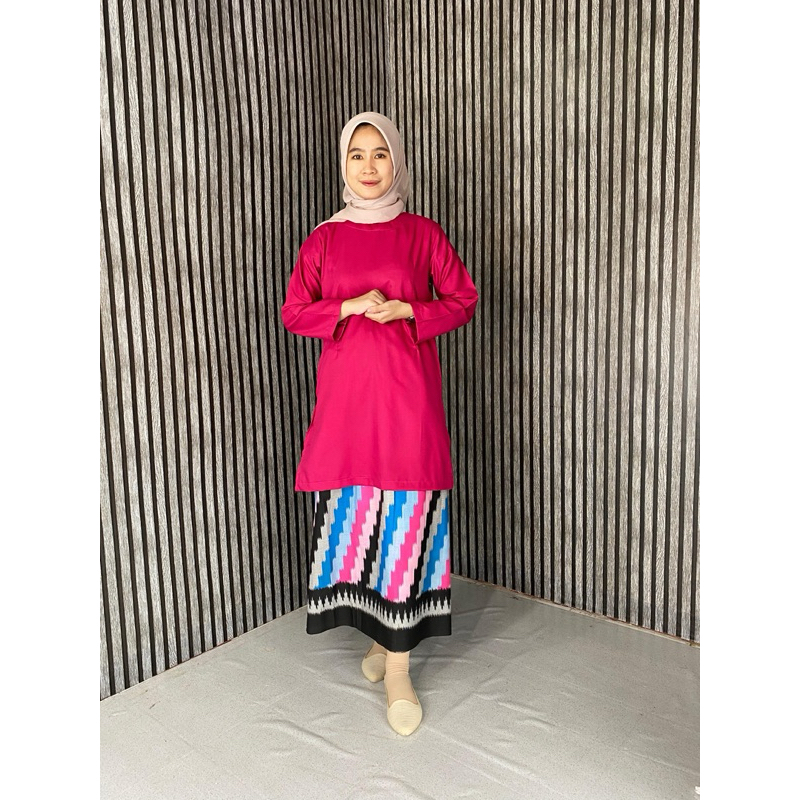 BAJU KURUNG WANITA WARNA FUSCHIA TOYOBO PREMIUM (ATASAN + ROK) NEEEZAA.ID