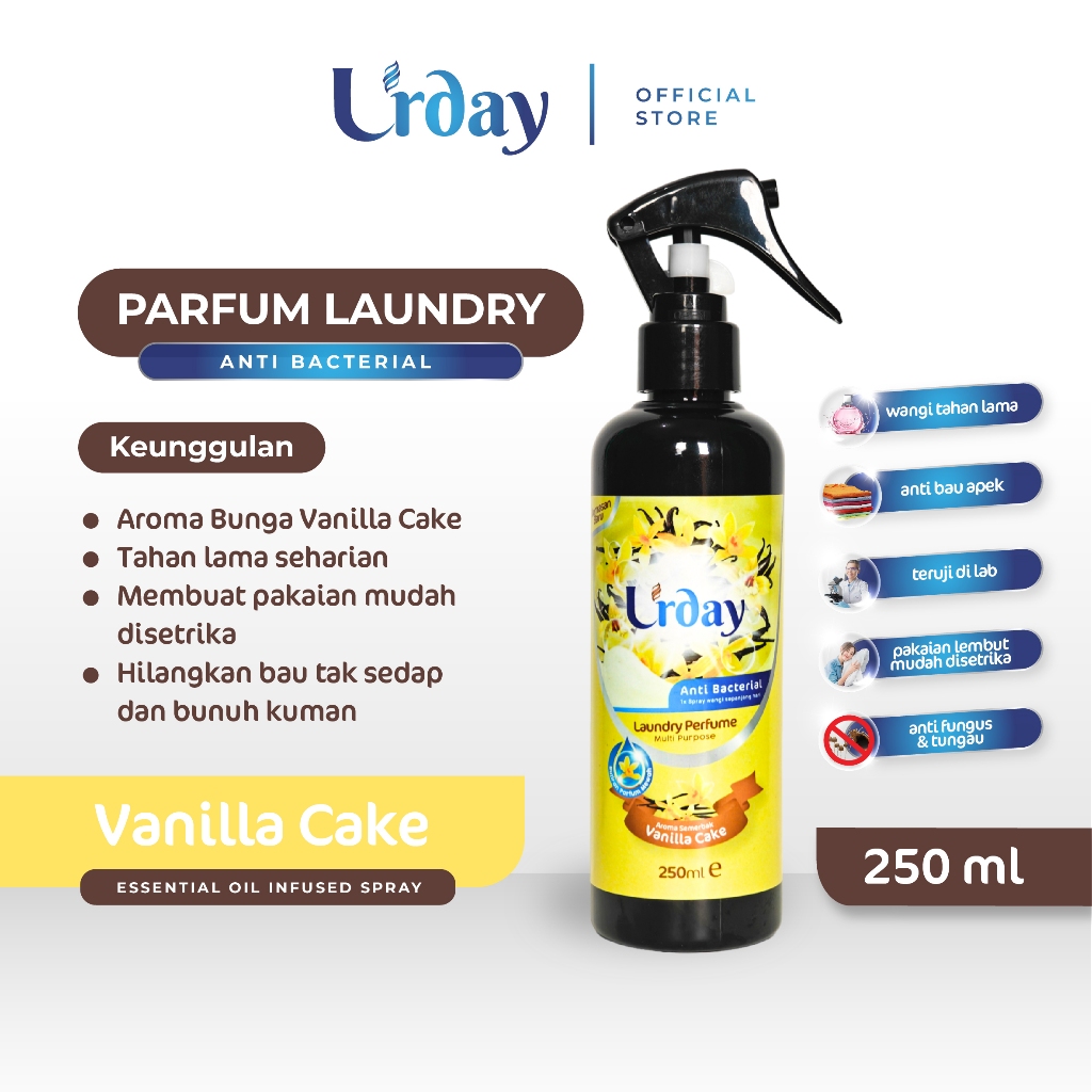 Parfum laundry vanilla cake - Room & Linen spray 250ml tahan lama