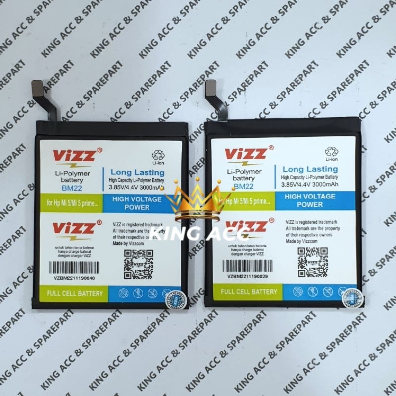 VIZZ BATERAI XIAOMI MI 5 MI5 BM22 BM-22 BATTERY DOUBLE POWER