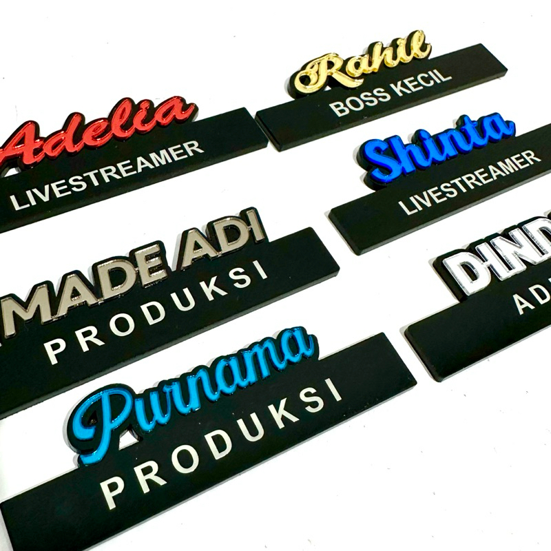 

Name Tag huruf timbul / Nametag Acrylic / Huruf Timbul