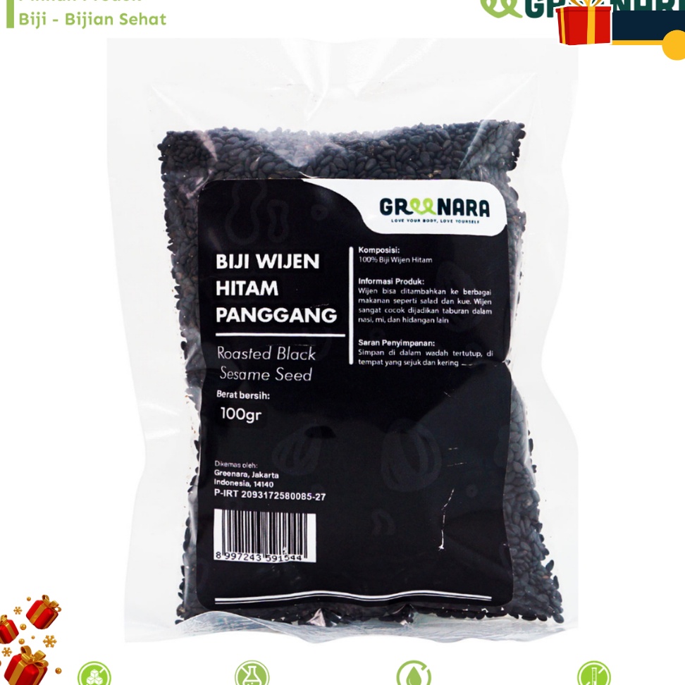 

KESEMPATAN EMAS Greenara Wijen Hitam Panggang 1gr Roasted Black Sesame Seed