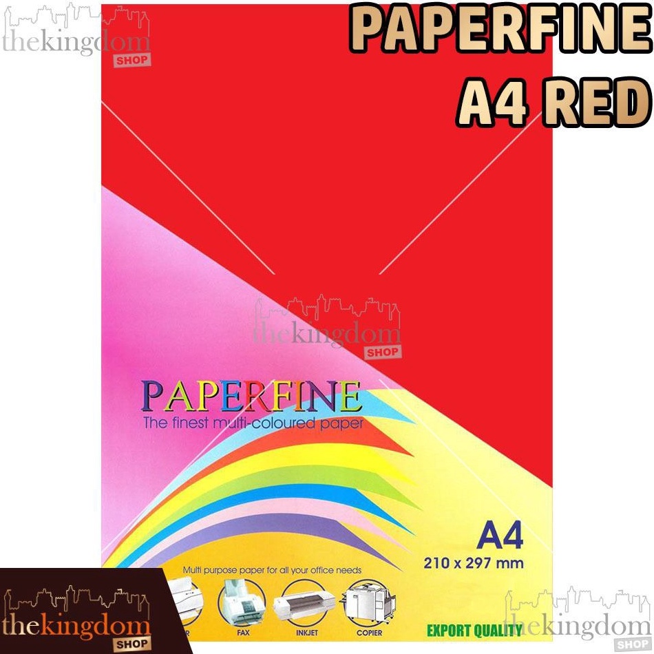 

Ready Paperfine Kertas HVS Warna A4 Red Merah Isi 5 Lembar B62