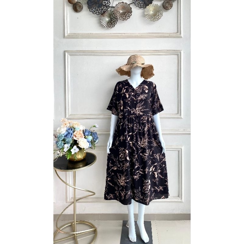 Kirana Dress,daster rayon motif