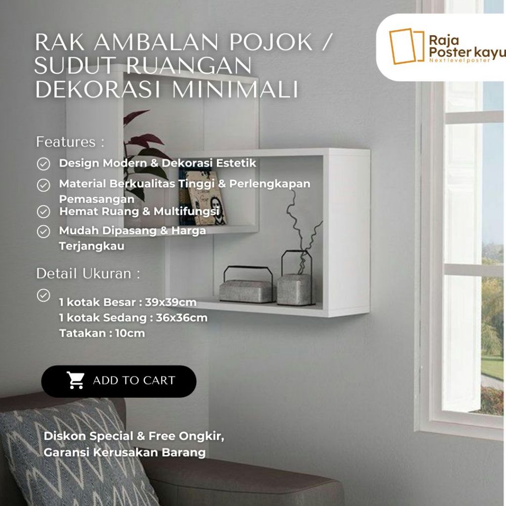 Rak Ambalan Pojok / Sudut Ruangan Dekorasi Minimalis sudut ruangan