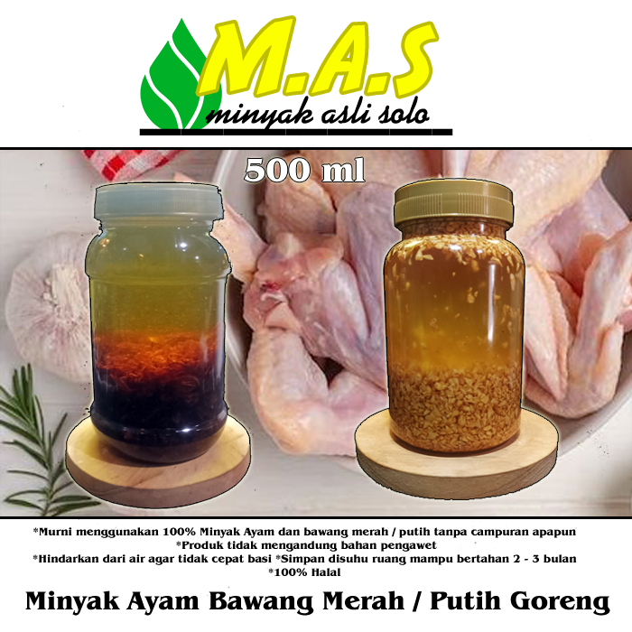 

Minyak Ayam Bawang Merah / Putih Goreng Spesial 500 ml