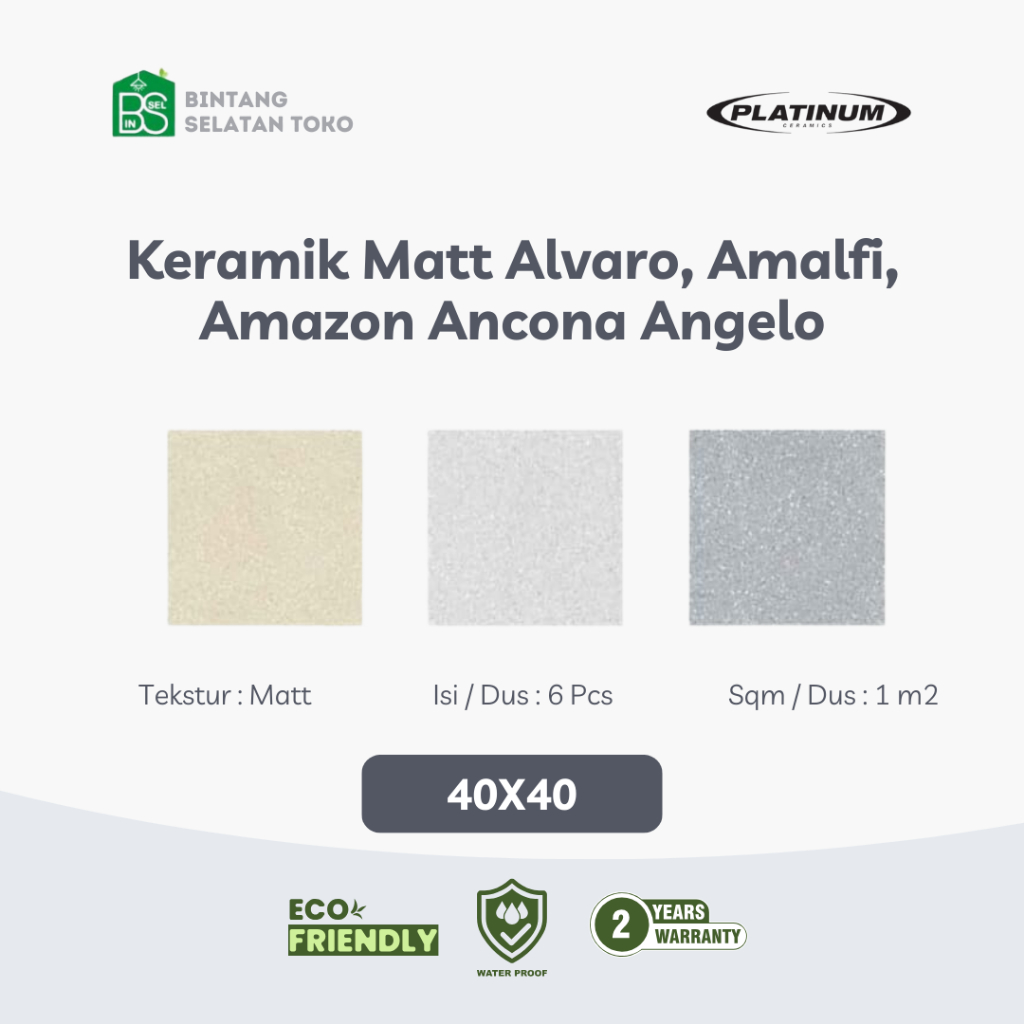 KERAMIK PLATINUM 40x40 MATT KW-A ALVARO AMALFI AMAZON ANCONA ANGELO