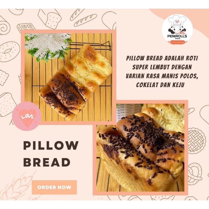 

Roti bantal kasur manis coklat keju Pillow Bread homemade lembut Penirolls