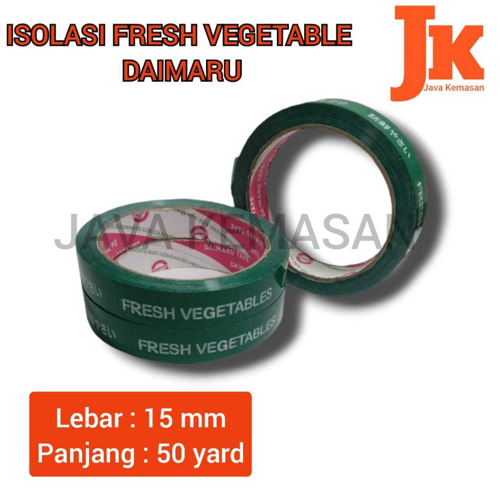 DAIMARU FRESH VEGETABLES ISOLASI LAKBAN SELOTIP SAYUR SAYURAN WARNA HIJAU 18MM OPP PLASTIK FRESH VEG