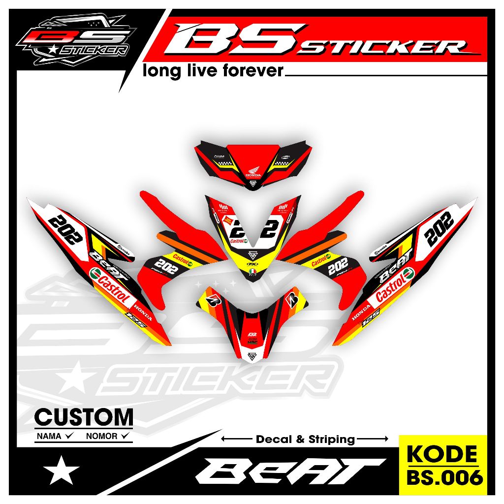 DECAL STRIPING BEAT ESP - SEMI DECAL VARIASI LIST HONDA BEAT ESP .BS.006