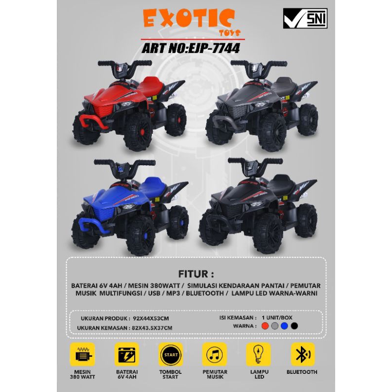 Mobilan Mini ATV Aki Exotic EJP 7744 Mainan Anak ATV mini