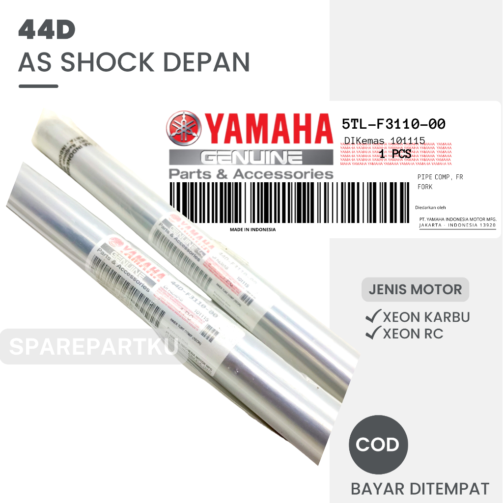 44D AS SHOCK DEPAN MOTOR YAMAHA XEON LAMA, KARBU, XEON RC/ SHOCK BREAKER/ SHOK/ SOK/ SHOUK/ BREACKER