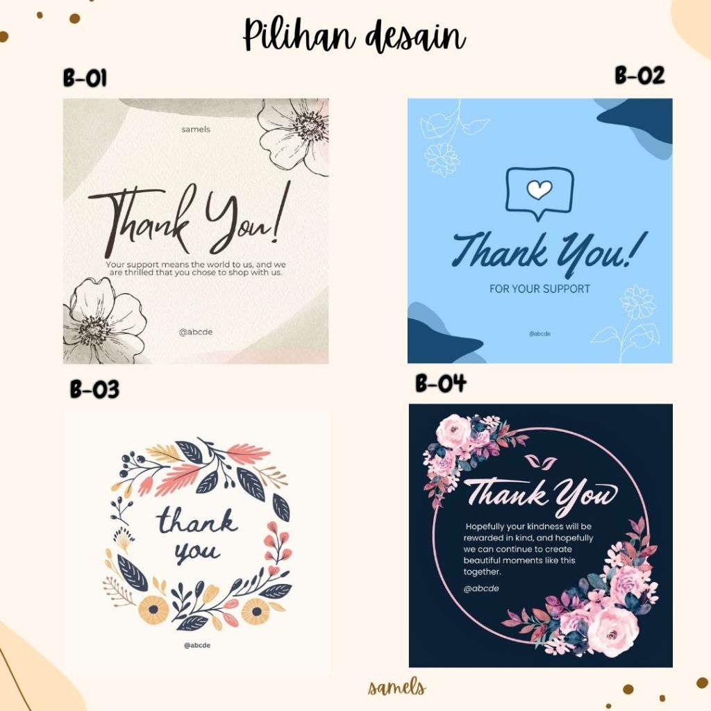 

Cetak sticker thanks card free desain