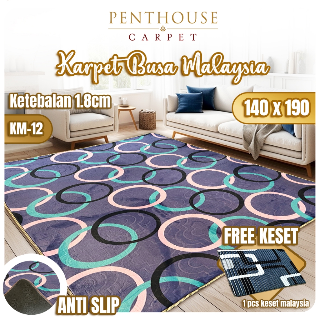 PENTHOUSE Karpet Busa Malaysia 190 x 140 | Halus Lembut Tebal